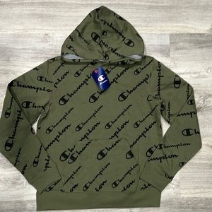 Boy's Green Champion Hooded Sweatshirt NWT